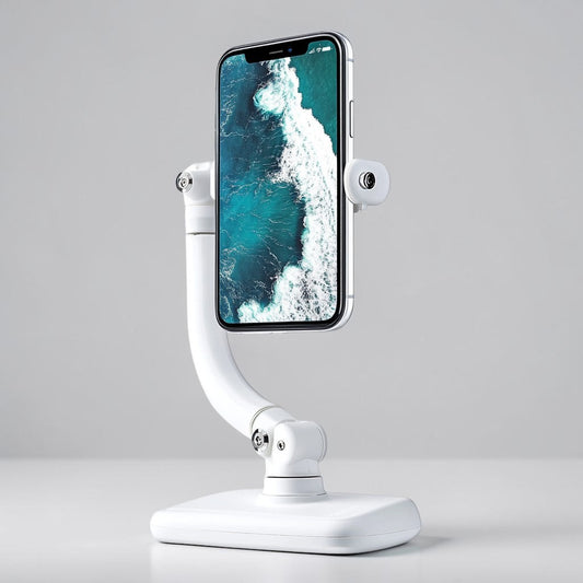 Kedon Gooseneck Phone Holder for Bed - 31.5" Flexible Long Arm Stand - 360 Degree Rotating Clamp - Lazy Bracket for Bedroom, Kitchen & Office - White