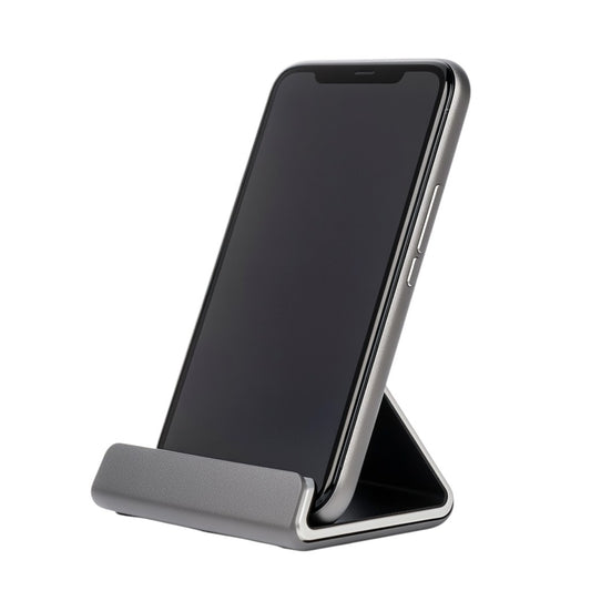 Kedon Adjustable Desktop Phone Stand - Foldable Aluminum Alloy Holder - Multi-Angle Crank Design for iPhone & Android - Non-Slip Base - Space Grey